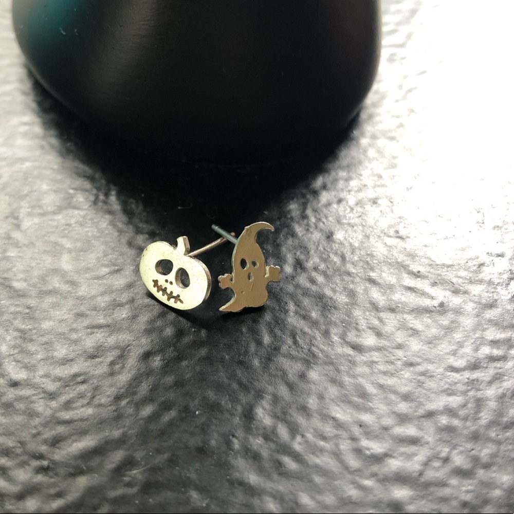 Sterling Silver Ghost & Jack-O’-Lantern Earrings